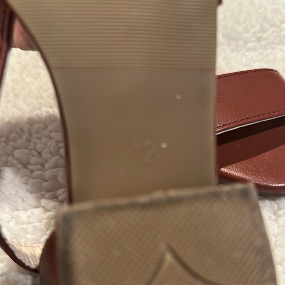 Lucky Brand Brown Leather Sandals with Ankle Strap - Picture 9 of 10